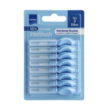 Intermed Mini Ergonomic Μεσοδόντια Βουρτσάκια με Λαβή 0.6mm Γαλάζια 8τμχ 
