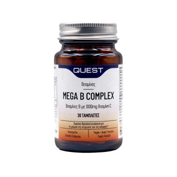 QUEST MEGA B Complex plus 1000mg vitamin C 30 TABS