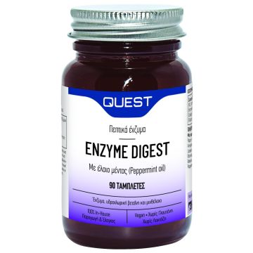 QUEST ENZYME DIGEST & BETAINE-HCl-BROMELAIN-PAPAIN 90 TABS