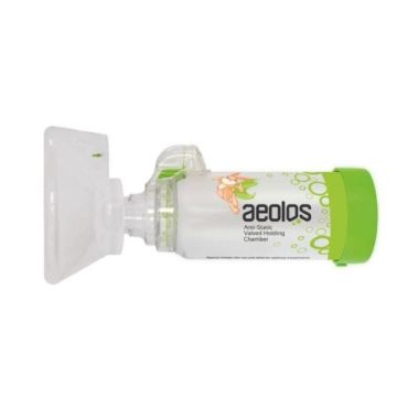 Aeolos Αεροθάλαμος Εισπνοών Παιδικός 1-6 ετών (Μάσκα + Επιστόμιο) 1τμχ 
