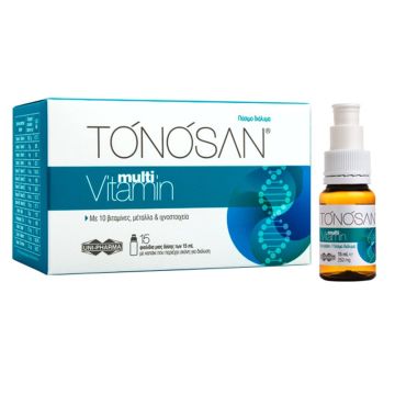 Tonosan Multivitamin, Συμπλήρωμα Διατροφής Για Την Eνέργεια & Τόνωση Για Όλη Την Οικογένεια, 15x15ml