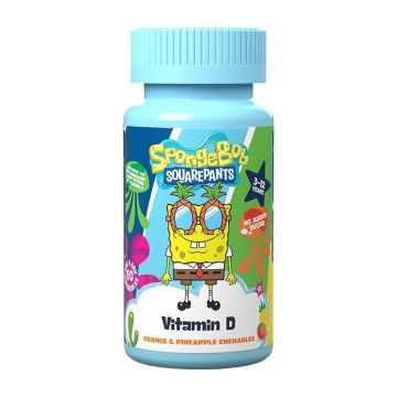 Health Fuel Spongebob Vitamin D Chewables Βιταμίνη για παιδιά 3-12 ετών με γεύση Πορτοκάλι & Ανανά 60caps