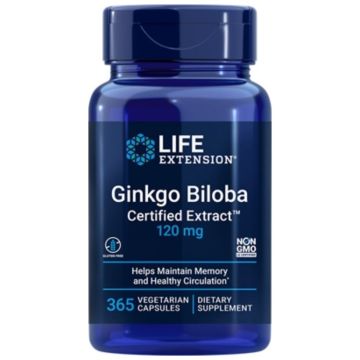 LIFE EXTENSION - GINKGO BILOBA CERTIFIED EXTRACT 120MG - 365CAPS
