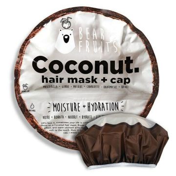 Bear Fruits Coconut Μάσκα Μαλλιών για Φυσική Υγρασία και Ενυδάτωση, 20ml & Σκουφάκι Καρύδα, 1τεμ, 1σετ
