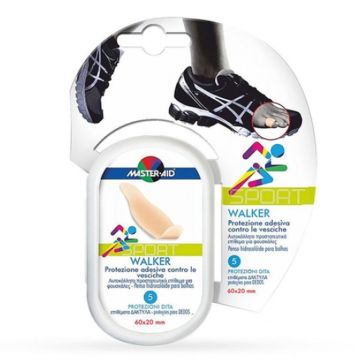 Master Aid Sport Walker Αυτοκόλλητα Προστατευτικά Επιθέματα για Φουσκάλες στα Δάχτυλα των Ποδιών 5 Τμχ.