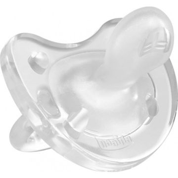 Chicco Physio Soft Ανατομική Πιπίλα Σιλικόνη Διάφανο Λευκό Χρώμα 6-16m, 1τεμ