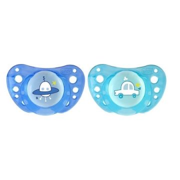 Chicco Physio Air 16-36m+ Ορθοδοντική Πιπίλα Σιλικόνης Σιελ, 2 τεμάχια