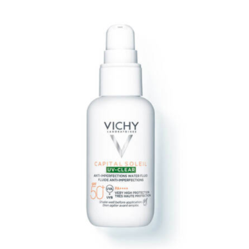 Vichy Capital Soleil UV-Clear Water Fluid SPF50+ Anti-Imperfections για Λιπαρά Δέρματα με Τάση Ακμής 40ml