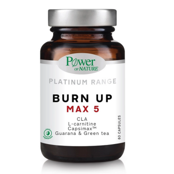 Power Health Platinum Range Burn Up Max-5 Συμπλήρωμα Διατροφής με Ταρταρική L-Καρνιτίνη 60 Κάψουλες