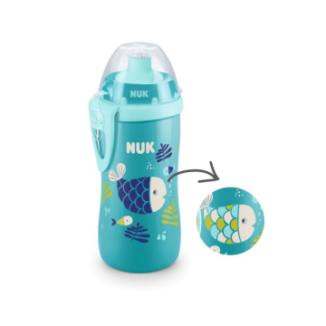Nuk First Choice Junior Cup Changes Colour Παγουράκι που Αλλάζει Χρώμα με Καπάκι Push-Pull 18+ 300ml