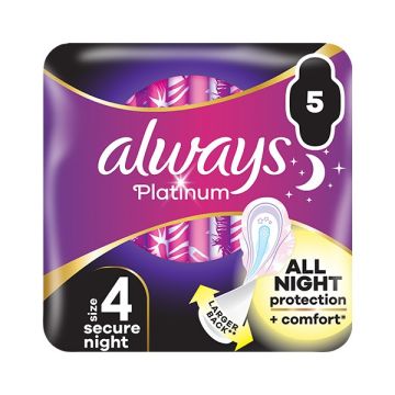 Always Platinum Secure Night (Μέγεθος 4) Σερβιέτες Με Φτερά 5τεμ
