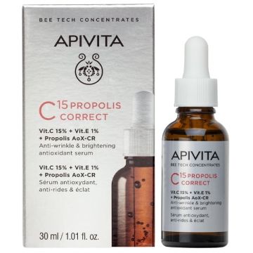 Apivita Bee Tech Concentrates C15 Propolis Correct Αντιρυτιδικός & Αντιοξειδωτικός Ορός Λάμψης 30ml