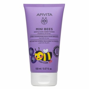 Apivita Mini Bees Gentle Kids Conditioner Blueberry & Honey Μαλακτική Κρέμα Μαλλιών για Παιδιά Μύρτιλο και Μέλι, 150ml