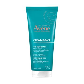 Avene Cleanance Cleansing Gel για Καθαρισμό του Ευαίσθητου Λιπαρού Δέρματος, με Ατέλειες ή με Τάση Ακμής, 200ml