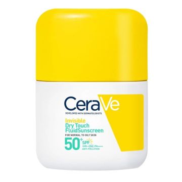 Cerave Invisible Dry Touch Fluid SPF50+ Αντηλιακό Προσώπου για Κανονική έως Λιπαρή Επιδερμίδα 50ml 