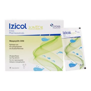Cross Pharmaceuticals Izicol Junior Υπακτικό για την Αντιμετώπιση της Παιδικής Δυσκοιλιότητας 20 φακελίσκοι x 6g