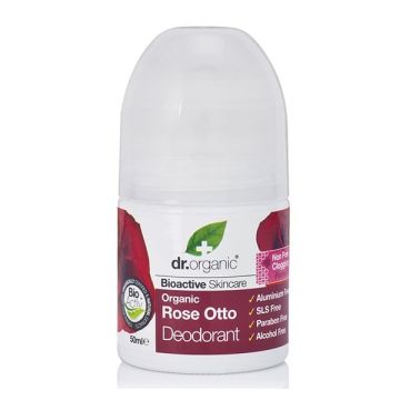 Dr.Organic Rose Otto Deodorant Αποσμητικό Roll-On με Βιολογικό Έλαιο Τριαντάφυλλου 50 ml