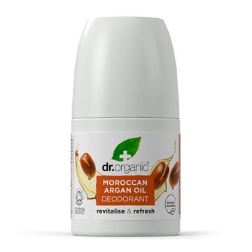 Dr.Organic Moroccan Argan Oil Roll-On Aποσμητικό με Βιολογικό Έλαιο Αργκάν Χωρίς Αλουμίνιο 50ml