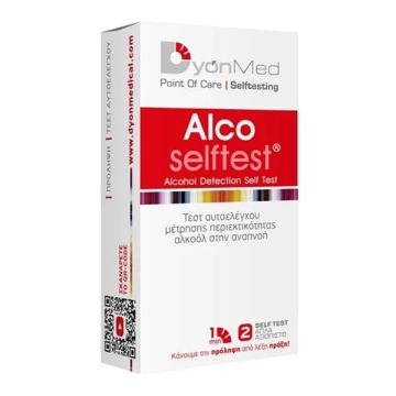 DyonMed Alco Selftest Τέστ Αυτοελέγχου Μέτρησης Περιεκτικότητας Αλκοόλ στην Αναπνοή 1μχ