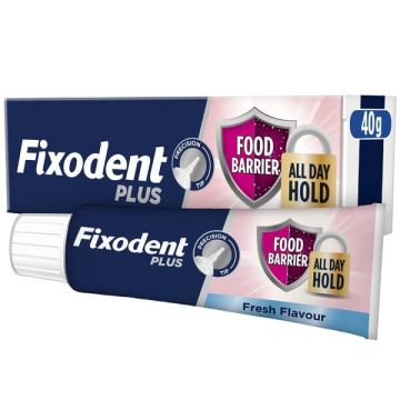 Fixodent Plus Food Barrier Fresh Στερεωτική Κρέμα Τεχνητής Οδοντοστοιχίας με Γεύση Μέντας 40g