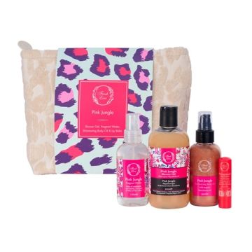 Fresh Line Pink Jungle Limited Edition Σετ Περιποίησης Σώματος & Χειλιών με νότες ανανά, καρύδας & καραμέλας, 4 τεμάχια