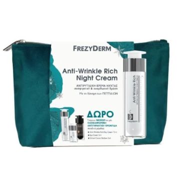 Frezyderm Promo με Αντιρυτιδική Κρέμα Νύχτας για Πρόσωπο & Λαιμό, 50ml + Κρέμα Ημέρας 15ml + Κρέμα Ματιών 5ml + Ματ Μake Up 2ml + Νεσεσέρ