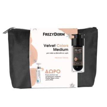 Frezyderm Promo Velvet Colors Medium Ματ Μake Up 30ml + Δώρο Micellar Water Deep Cleansing  Detoxifying Ενεργό Νερό Καθαρισμού 50ml + Νεσεσέρ