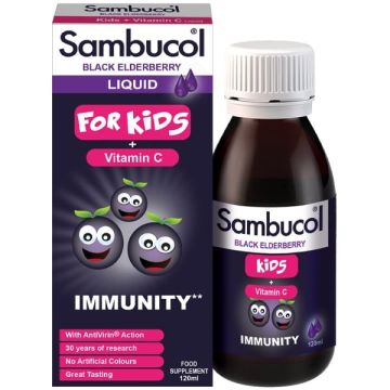 Galenica Sambucol Black Elderberry Kids & Vitamin C Παιδικό Σιρόπι για την Ενίσχυση του Ανοσοποιητικού 120ml