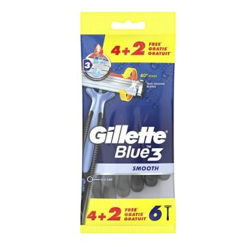 Gillette Blue 3 Smooth 4 & 2 Δώρο 6τμχ