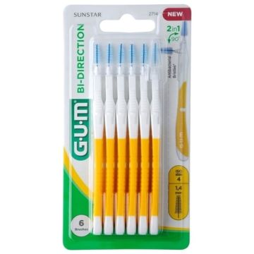 Gum Bi-Directional Ultra Fine Μεσοδόντια Bουρτσάκια για Αποτελεσματική Αφαίρεση της Πλάκας, 1,4mm 6τμχ