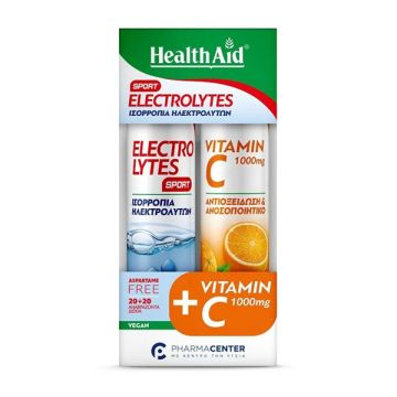 Health Aid Promo Electrolytes Sport 20 Αναβράζοντα Δισκία & Vitamin C 1000mg, 20 Αναβράζοντα Δισκία 