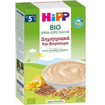 Hipp Bio Βρεφική Κρέμα Χωρίς Γάλα με Δημητριακά & Φαγόπυρο 200gr