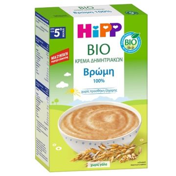 Hipp Bio Κρέμα Δημητριακών Βρώμη με Γλουτένη 5m+ 200g