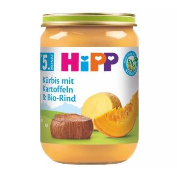 Hipp Βρεφικό Γεύμα Κολοκύθα Mε Πατάτες & Βοδινό Από Τον 5ο Μήνα 190gr