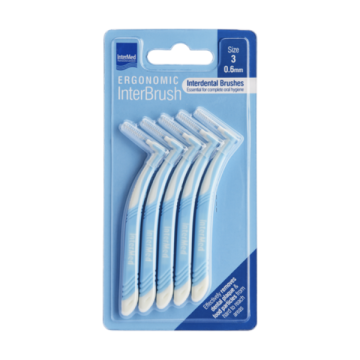 Intermed Ergonomic Interbrush Μεσοδόντια Βουρτσάκια Μπλε Size 3 - 0.6mm 5τεμ