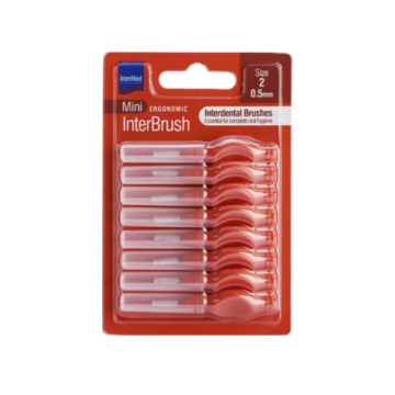 Intermed Ergonomic Mini Μεσοδόντια Βουρτσάκια με Λαβή Size 2 - 0.5mm Κόκκινο 8τεμ
