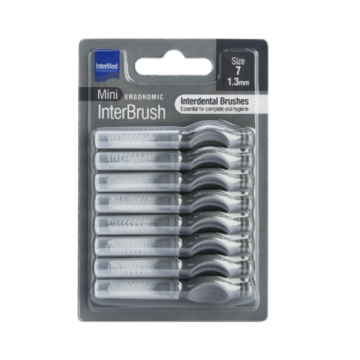 Intermed Ergonomic Mini Μεσοδόντια Βουρτσάκια με Λαβή Size 7 - 1.3mm Γκρι 8τεμ