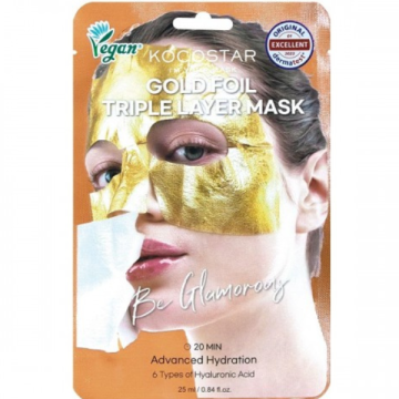 Kocostar Premium Gold Foil Triple Layer Mask Μάσκα Προσώπου για Ενυδάτωση 25ml