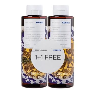 Korres Promo 1+1 Renewing Shower Gel Αφρόλουτρο Μέλι-Θυμάρι 2x250ml
