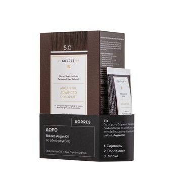 Korres Promo Argan Oil Advanced Colorant 5.0 Καστανό Ανοιχτό 50ml + Μάσκα για Μετά τη Βαφή 40ml 