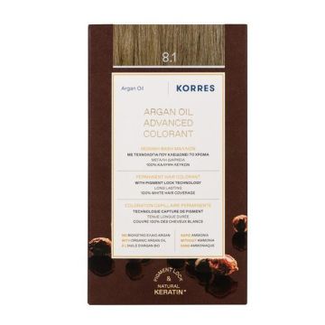 Korres Argan Oil Advanced Colorant 7.1 Ξανθό Σαντρέ Μόνιμη Βαφή Μαλλιών με Τεχνολογία Pigment Lock που κλειδώνει το Χρώμα