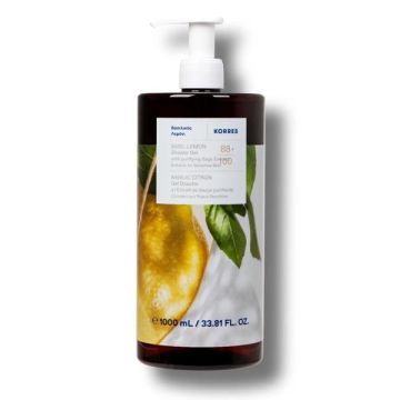 Korres Renewing Body Cleanser Ενυδατικό Αφρόλουτρο Βασιλικός Λεμόνι 1lt