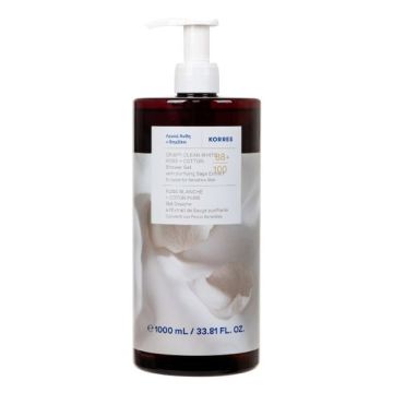 Korres Crispy Clean White Rose + Cotton Shower Gel Λευκά Άνθη + Βαμβάκι Αφρόλουτρο 1lt