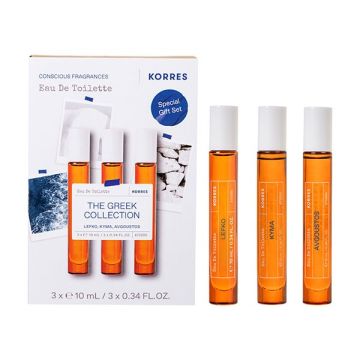 Korres The Greek Collection Set με Lefko Eau De Toilette 10ml + Kyma Eau De Toilette 10ml + Avgoustos Eau De Toilette 10ml