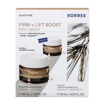 Korres Promo Black Pine Bounce Firming Moisturizer Σύσφιξη & Lifting Κρέμα Ημέρας 40ml + Free Plump-Up Sleeping Facial Σύσφιξη & Lifting Κρέμα Νύχτας 15ml