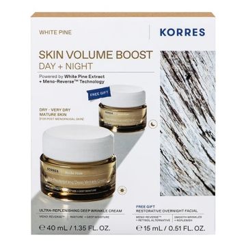 Korres Promo White Pine Ultra Replenishing Deep Wrinkle Κρέμα Ημέρας για Αναπλήρωση Όγκου 40ml + Δώρο Restorative Overnight Facial Κρέμα Νύχτας 15ml