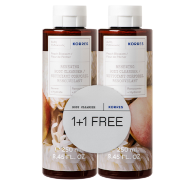 Korres Shower Gel Peach Blossom 1+1 Αφρόλουτρο Άνθη Ροδακινιάς 2x250ml