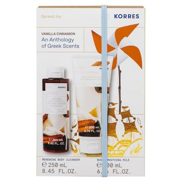 Korres Promo Vanilla Cinnamon Renewing Αφρόλουτρο 250ml + Vanilla Cinnamon Smoothing Milk Ενυδατικό Γαλάκτωμα Σώματος 200ml