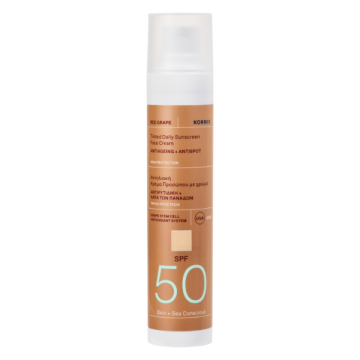 Korres Red Grape Tinted Daily Sunscreen Face Cream Αντηλιακή Κρέμα Προσώπου με Χρώμα SPF50 50ml