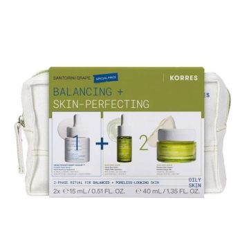 Korres Promo Greek Yoghurt Smart Probiotic Super Serum 15ml + Santorini Grape Velvet Skin 15ml + Santorini Grape Poreless Light Skin Cream 40ml 